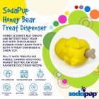 Jutalomfalattal tölthető, méreganyagmentes játék kutyáknak, HONEY BEAR - SodaPup®