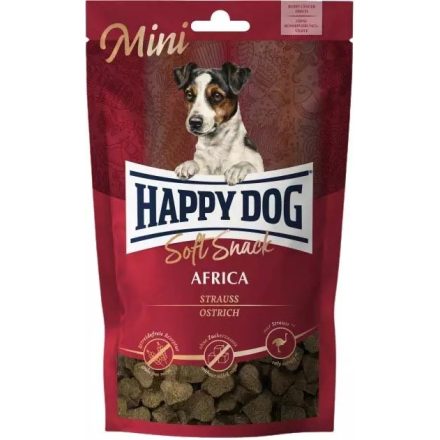 Happy Dog Africa - félpuha monoprotein jutalomfalat kutyának strucchússal MINI