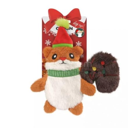 Karácsonyi kutyajáték - Zörgős plüss  mókus